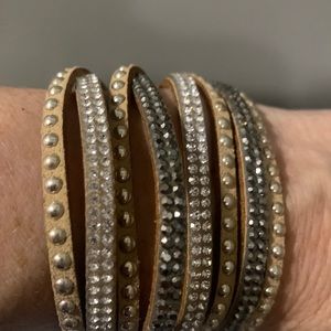 Wrap bracelet, dress up or down. Three size adjuster.